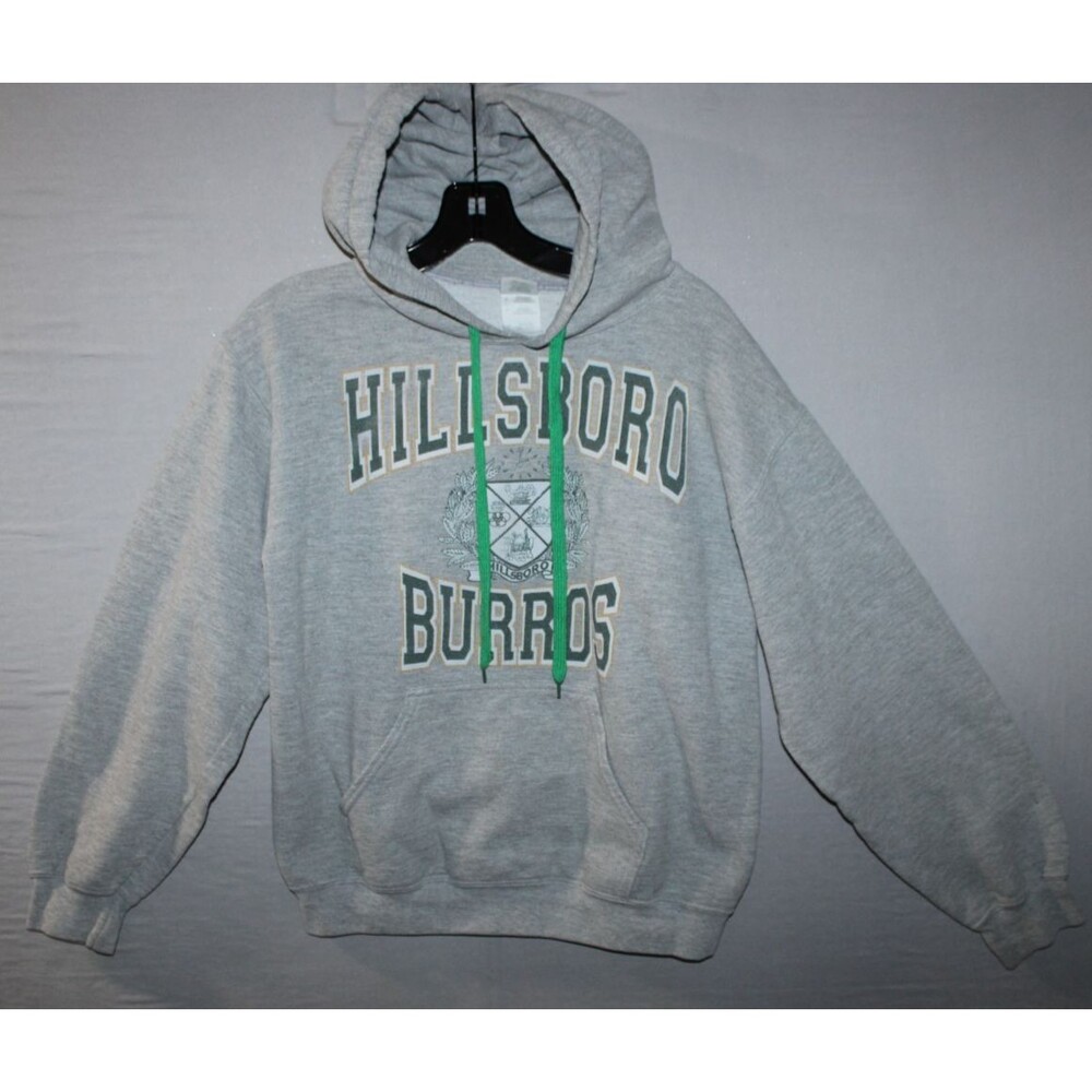 Hillsboro Burros Size Small Hoodie Gray Pullover Kangaroo Pockets Gildan School